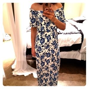 Off the Shoulder Boho Flower Dress
